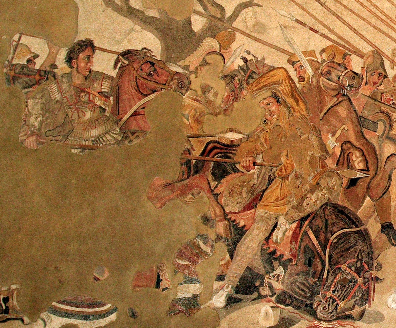 Василеос Александар Македонски во битка, фреска од од Помпеј