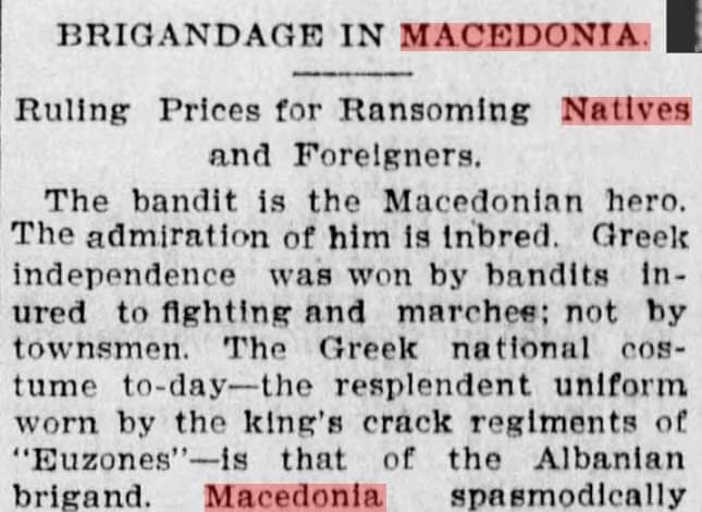 US newspaper says that the Greek "national costume" of the honour guard Evzoni is originally Albanian